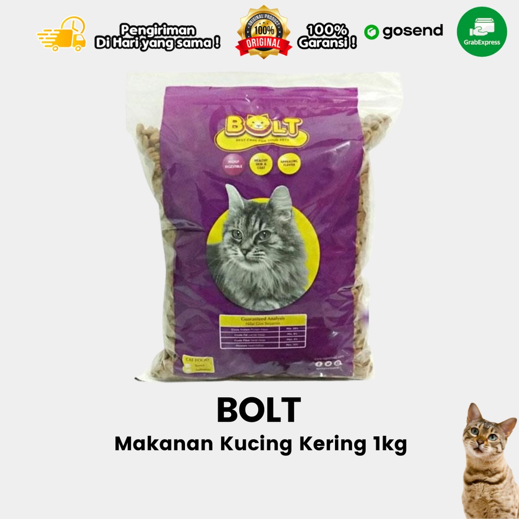 Makanan Kucing Kering Dry Food Bolt 1Kg