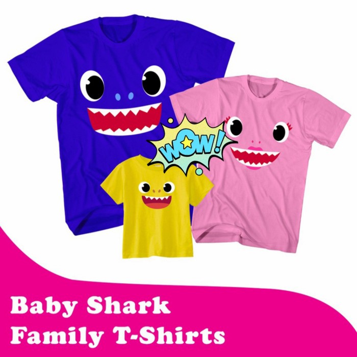 TERLARIS BAJU - KAOS BABY SHARK CUTE FACE - TSHIRT BABY SHARK FAMILY