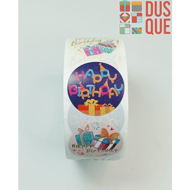 

(1LEMBAR ISI 10PCS) STIKER LABEL HAPPY BIRTHDAY-7 / STICKER HAPPY BIRTHDAY BULAT 2.5CM RANDOM