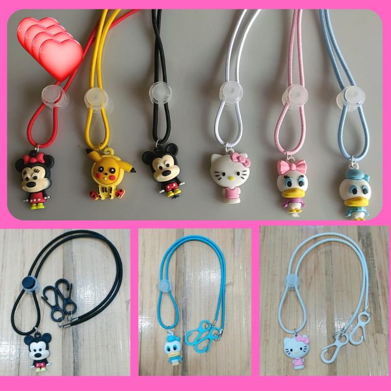 Tali masker 2 in 1 boneka  gantung strap masker kalung masker