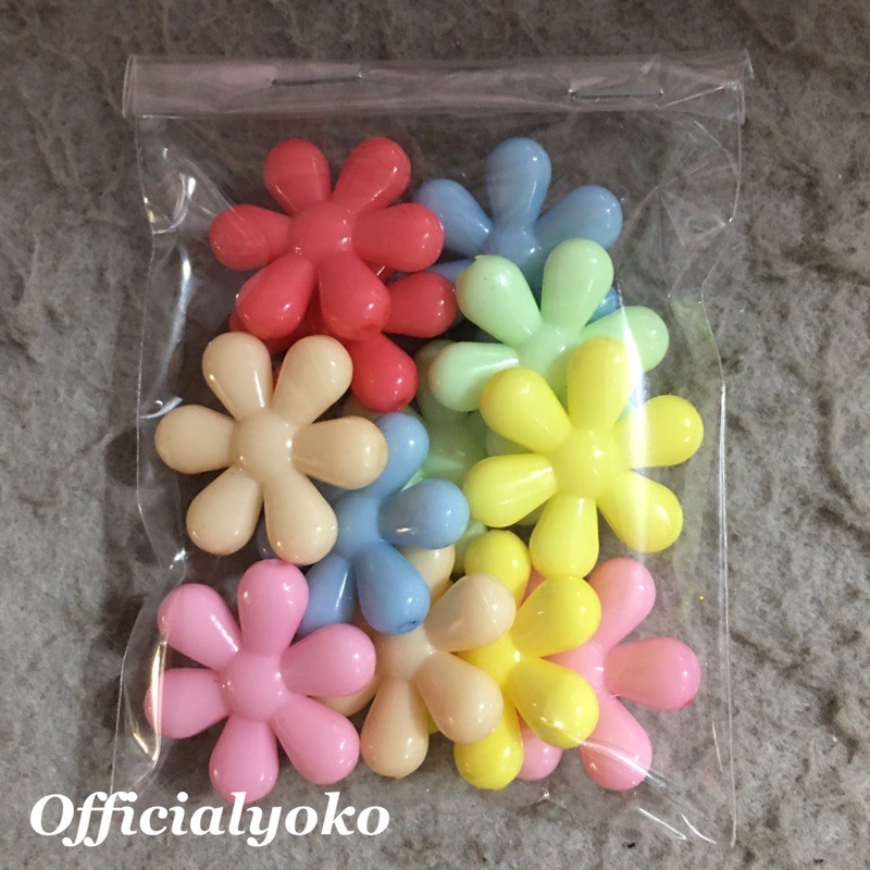 Manik Bunga Daisy Warna Pastel Besar &amp; Kecil (15gram)