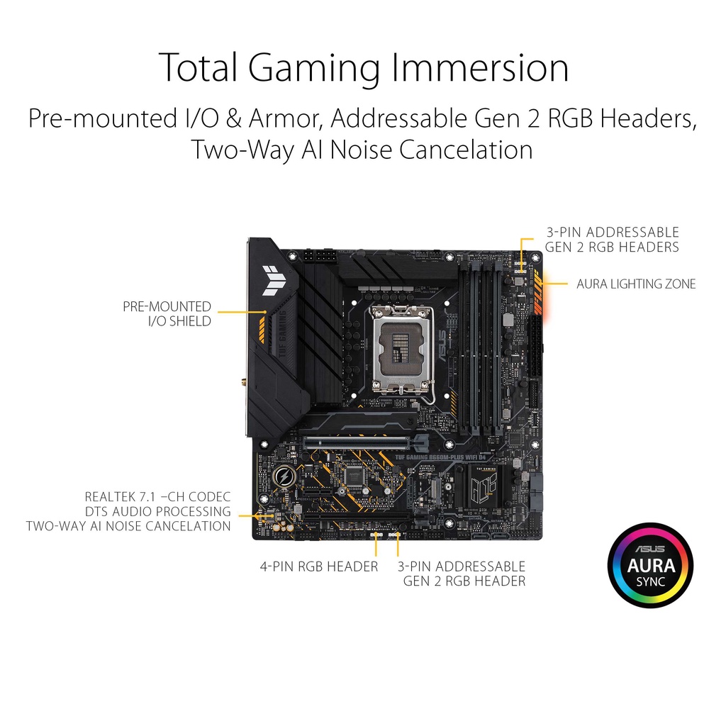 ASUS TUF GAMING B660M-PLUS WIFI D4 | DDR4 Intel B660 LGA1700 Mainboard