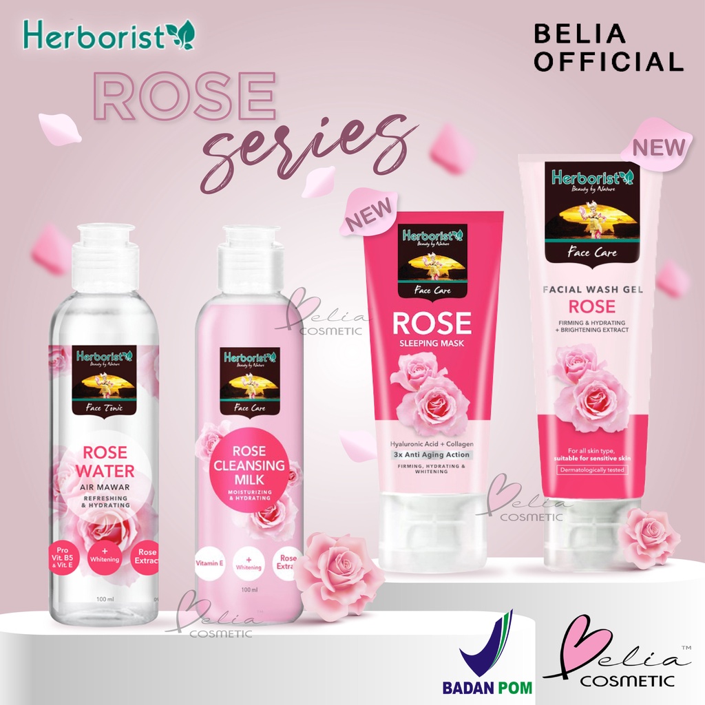 ❤ BELIA ❤ HERBORIST Rose Water &amp; Cleansing Milk | Sleeping Mask | Facial Wash | air mawar herboris