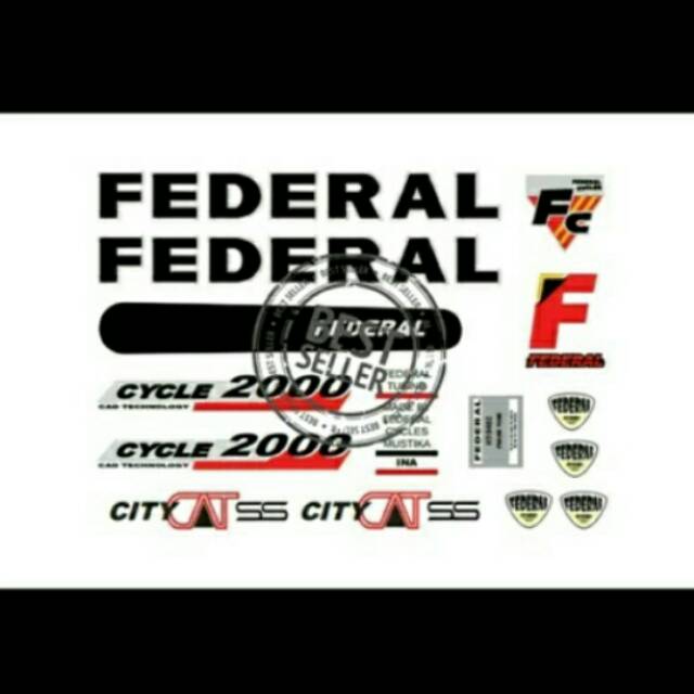 PROMO BELI 1 SET GRATIS 1 SET Stiker Vinyl transparan sepeda federal city cat hitam