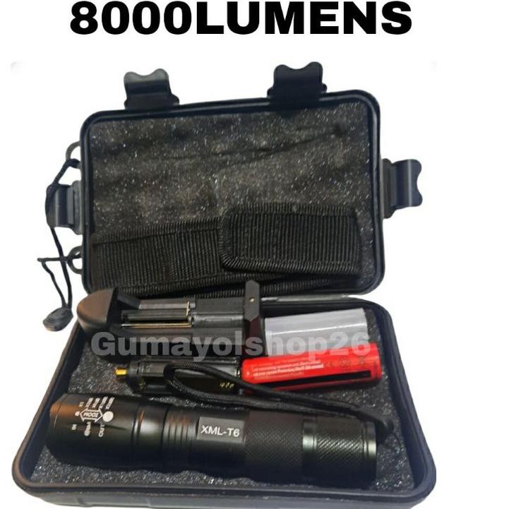 Limited - Paket Fulset Senter Led Cree XM-L2 8000Lumens /Senter LED XM-L2 Fullset .