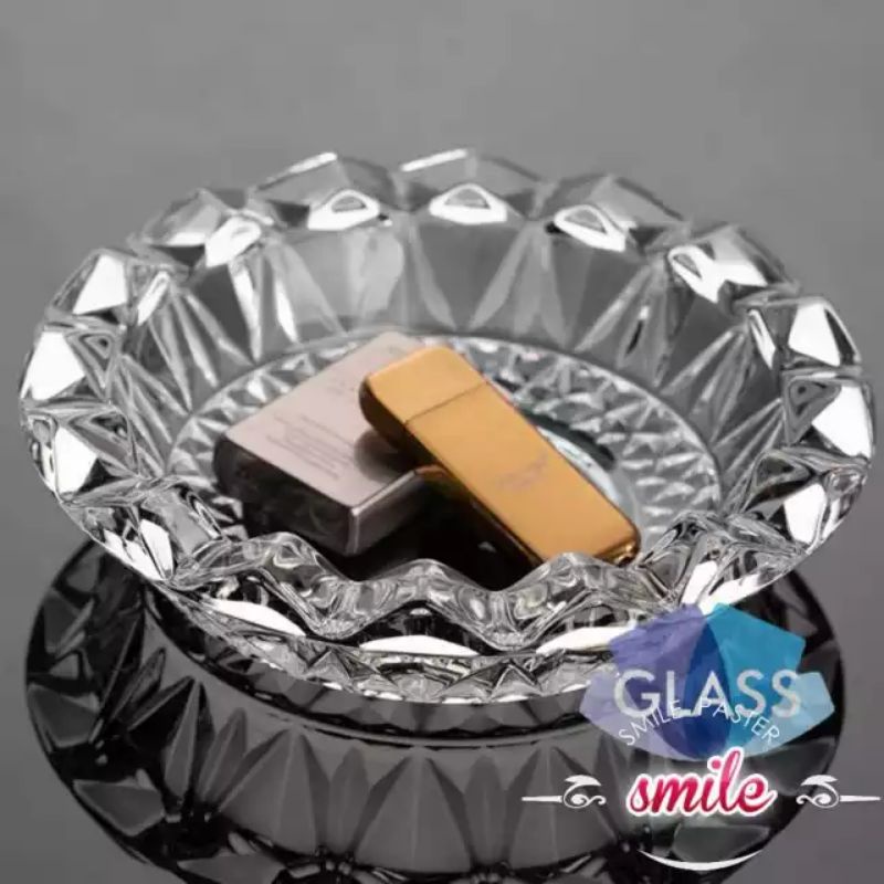 ASBAK ROKOk KRISTAL 20CM/ASBAK KACA TEBAL PREMIUM/ASBAK BESAR/ASBAK ROKO