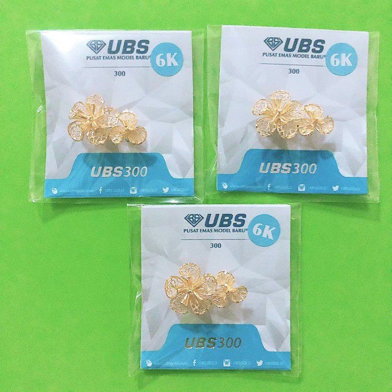 CHARM UBS BUNGA RENDAH KERAWANG 2 LIONTIN GELANG 300