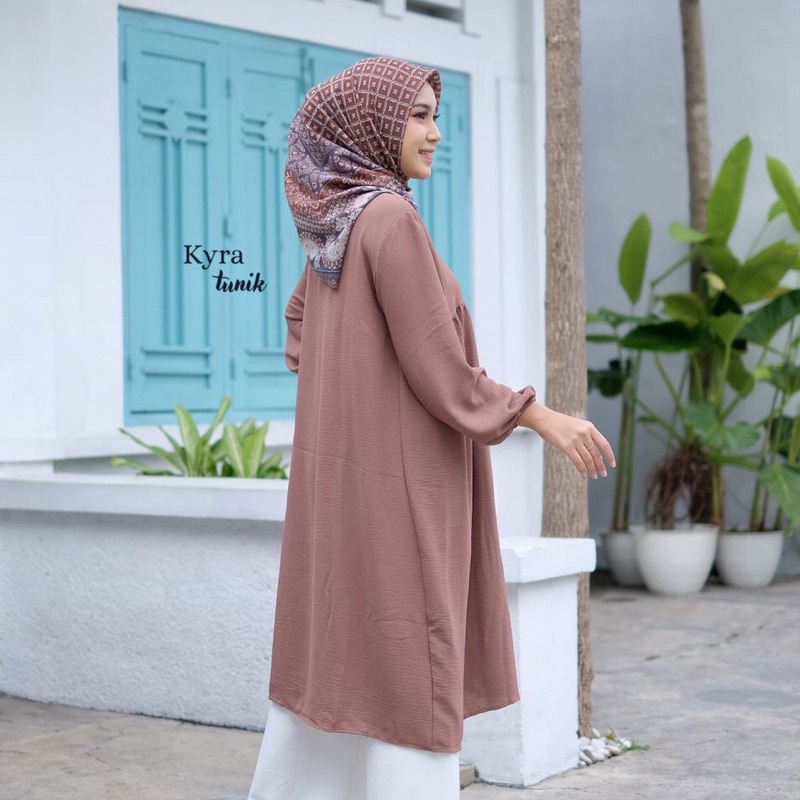 TUNIK KYRAA POLOS AIRFLOW PREMIUM / KYRAA TUNIK FULL KANCING WANITA / TUNIK POLOS BUSUI FRIENDLY