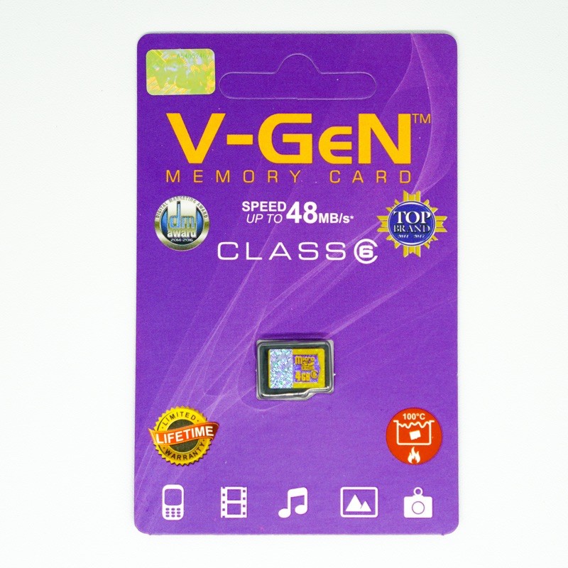 Micro SD 4GB / 8GB / 16GB / 32GB V-GeN Memory Card Original Garansi Resmi Vgen Class 6-4GB