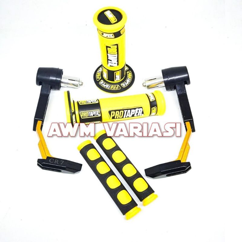 PAKET ACC STANG proguard robot + handgrip Protaper Warna + karet handle 3in1 universal motor