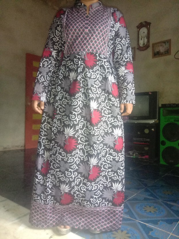 Batik Couple Keluarga Sania Ruffle Ori Ndoro Jowi Dnt Motif Kembang Langit