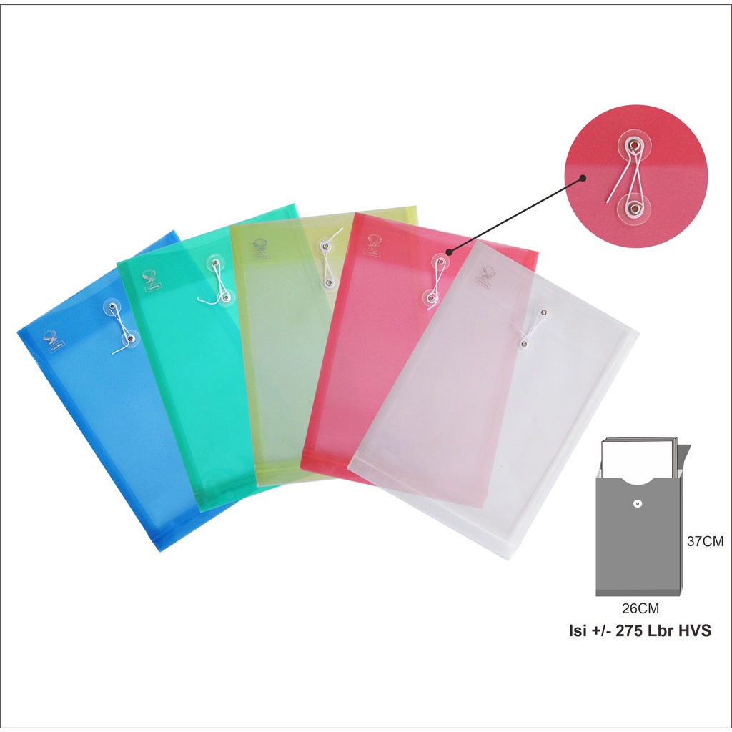 

Map Plastik Tali / Data Bag / Document Bag Vertical EAGLE Folio Isi 6 Pcs
