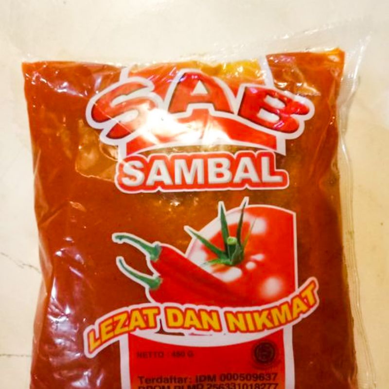 

Sambal SAB 1 Dus (isi 24 Bungkus) berat @450x24