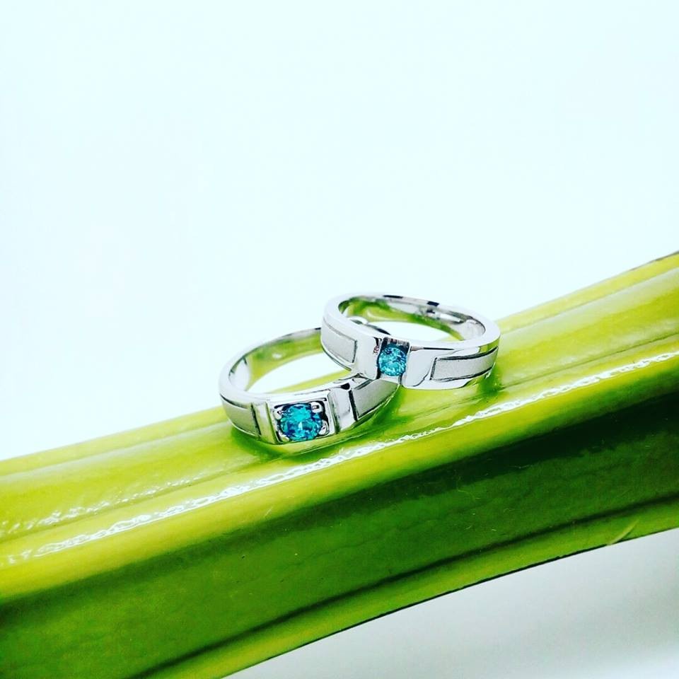 Cincin Kawin Sepasang Cincin Hitam Silver 925 Murni Silver Pasangan Perak Nikah Lamaran Wedding Ring