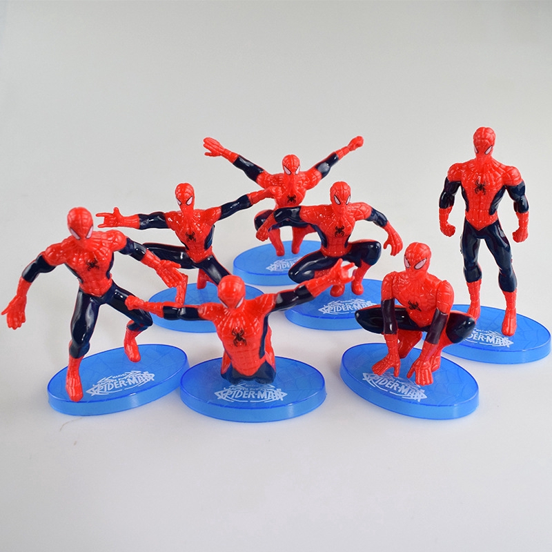 7pcs / set Mainan Action Figure Model SpiderMan Untuk Hadiah Anak