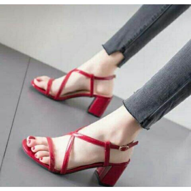 SANDAL HEELS WANITA HAK TAHU 5CM