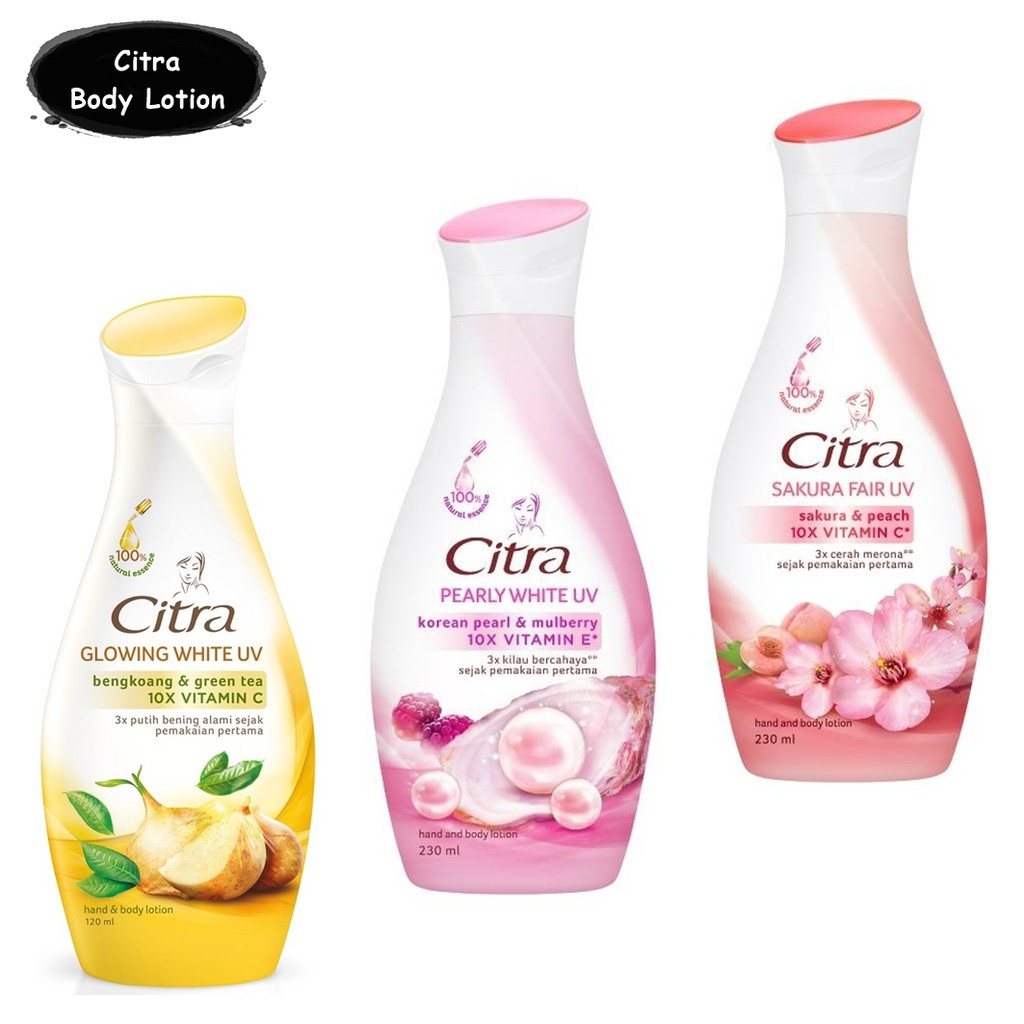 CITRA HANDBODY LOTION 110ml-120ml SERIES ( NOURISHING GLOW UV / FRESH GLOW UV GEL / GOLDEN WHITE / NAT GLOW WHITE / PEARLY WHITE / SAKURA FAIR )