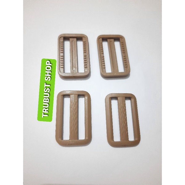 ring jalan tas ring geser plastik acetal ukura 3.8cm coklat muda/cream jual per pack isi 60pcs