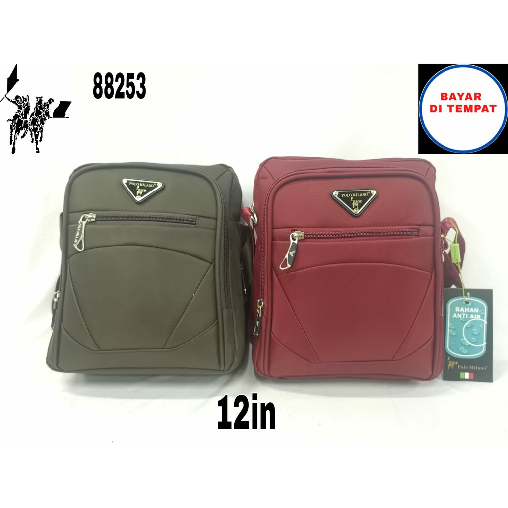 TAS SELEMPANG PRIA TERBARU Tas Pria POLO MILANO - 88253 - SELEMPANG ANTI AIR - SLINGBAG 12 Inch - SELEMPANG MURAH