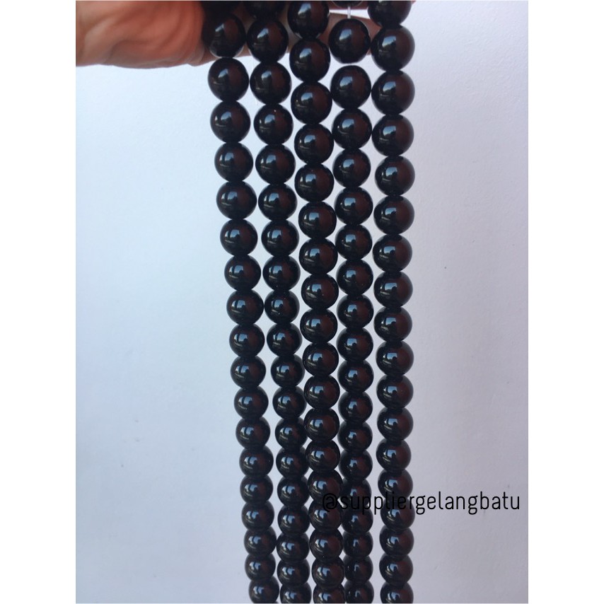 bahan batu black onyx hitam 16mm kilap aksesoris fashion besar craft aksesoris fashion batu alam