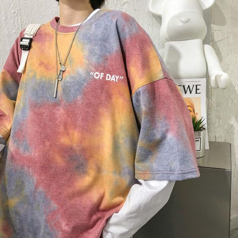 kaos Tshirt Oversize Tie Dye Off Day Original Import Gaya korea untuk pria wanita