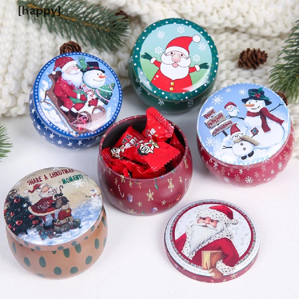HA Christmas Scented Candle Tin Jar Portable Travel Soy wax Plant candle Gift Box ID