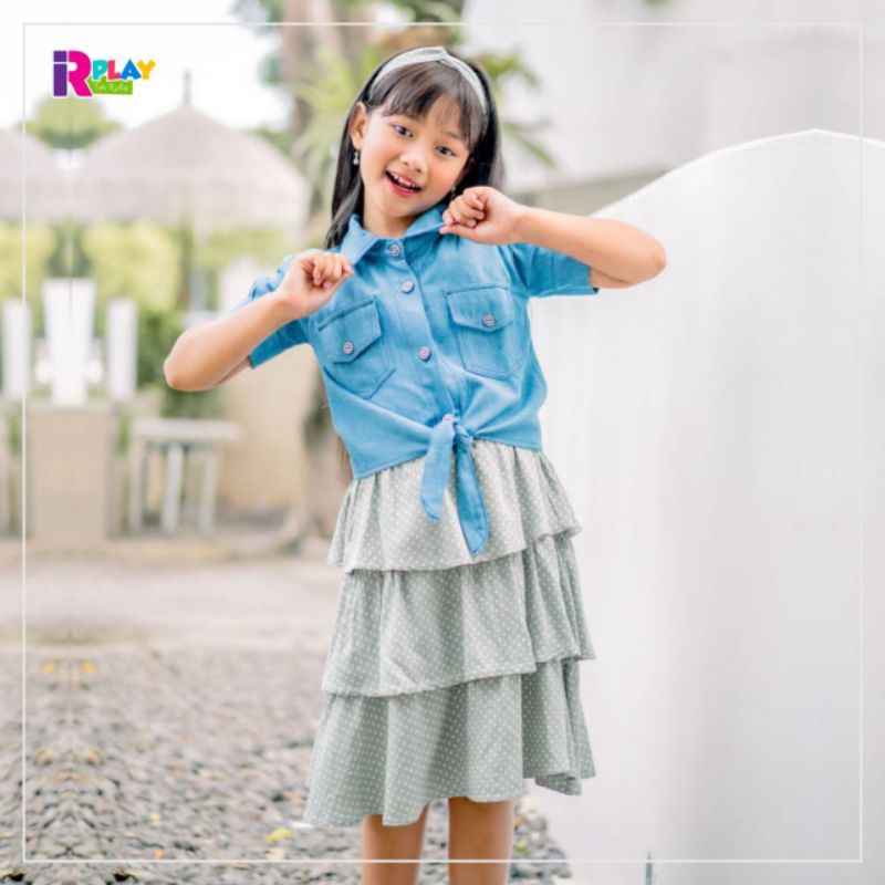 Setelan Anak Perempuan Set Polka Dress