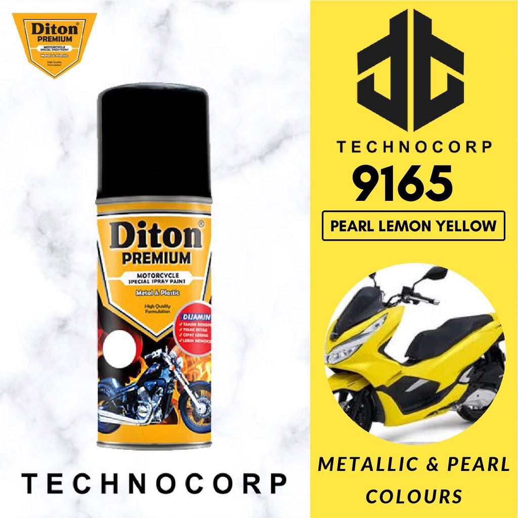 

Cat Semprot DITON PREMIUM 9165 PEARL LEMON YELLOW / HONDA METALLIC