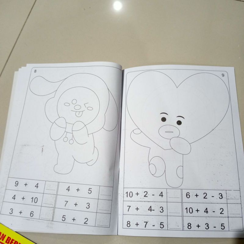 buku paket isi 5, buku mewarnai untuk anak perempuan A4(21×30cm)