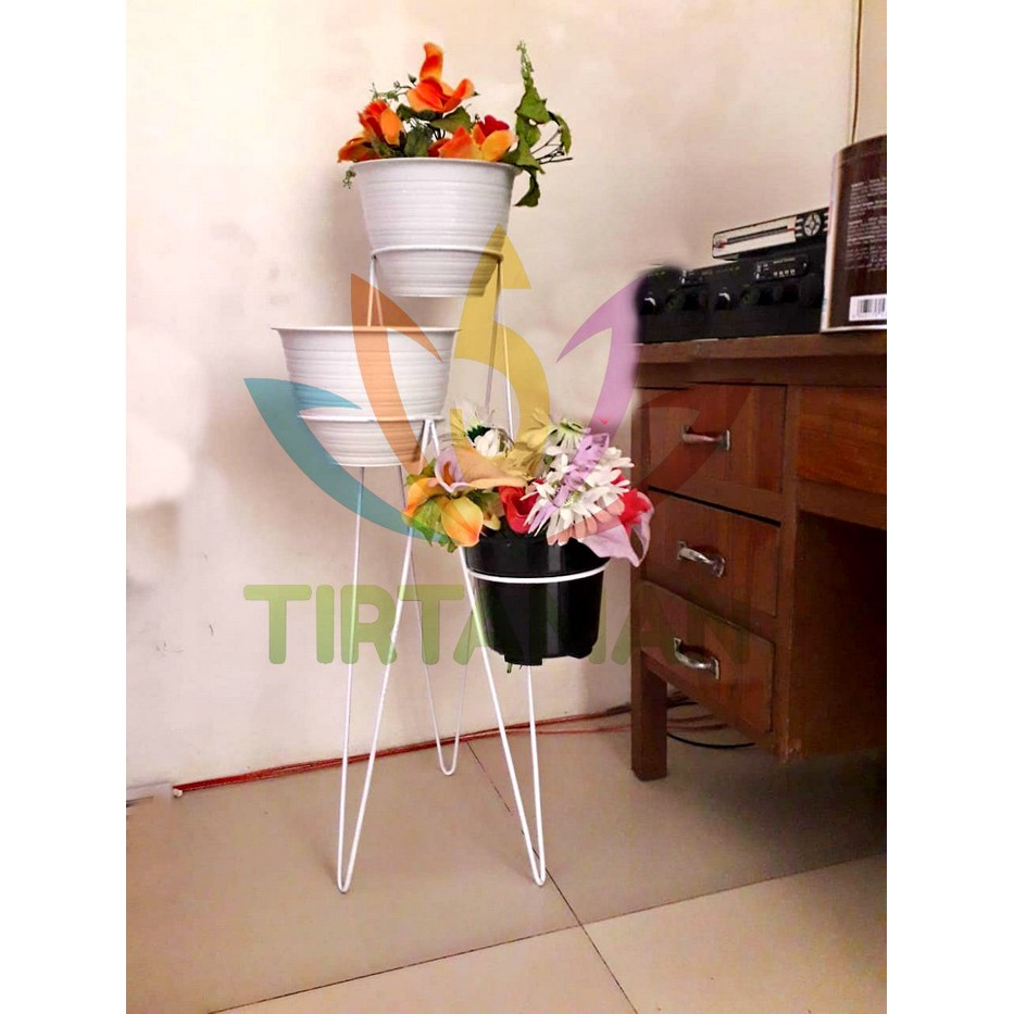 Rak Tanaman Susun 3 (Pot 35 cm Bahan Besi)