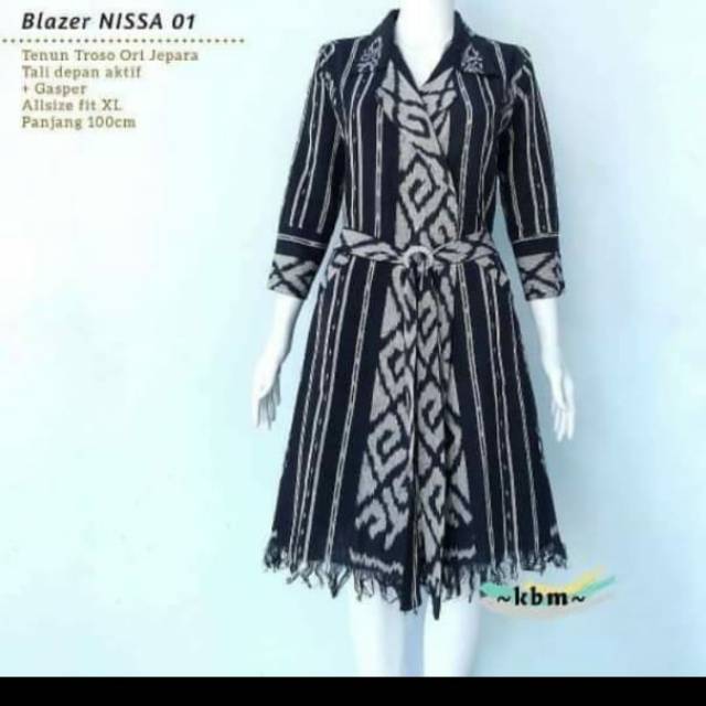 Blazer tenun motof toraja new desain +free masker+ free ikat pinggang