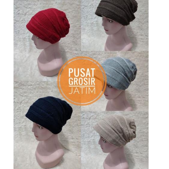 SMH.25Au22ᴬ ▫ Kerpus ibu ibu hijab kupluk fashion ciput rajut import premium tebal nenek topi songko