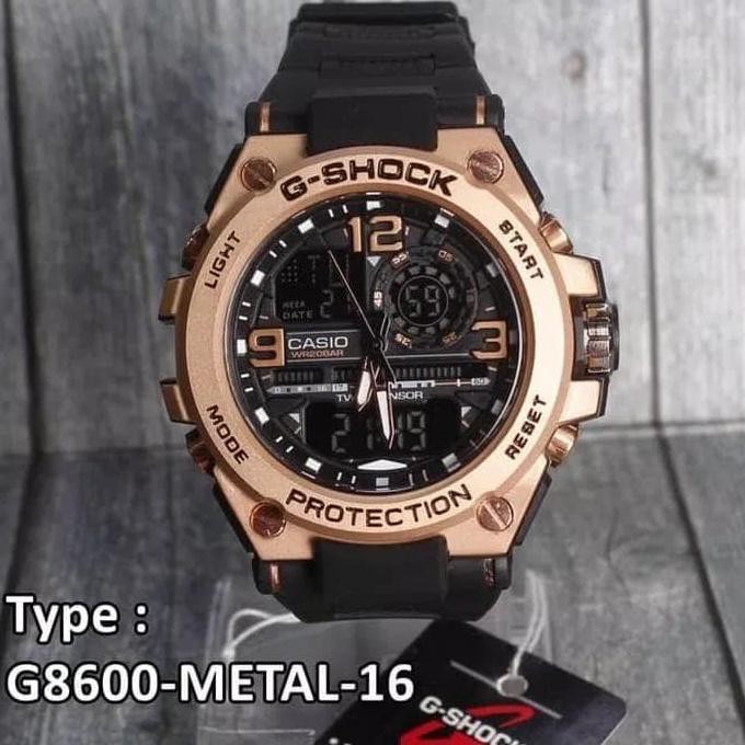 ORIGINAL SHOCK GUN METAL BESI CASIO G8600 JAM TANGAN PRIA 