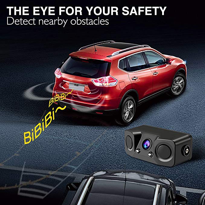 Kamera Parkir 2 sensor Mundur buzzer Wide Angle Car 2 Radar Sensor Parking Reversing HD Camera Night