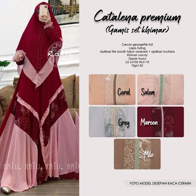 Catalena premium (gamis set khimar) by ratu
