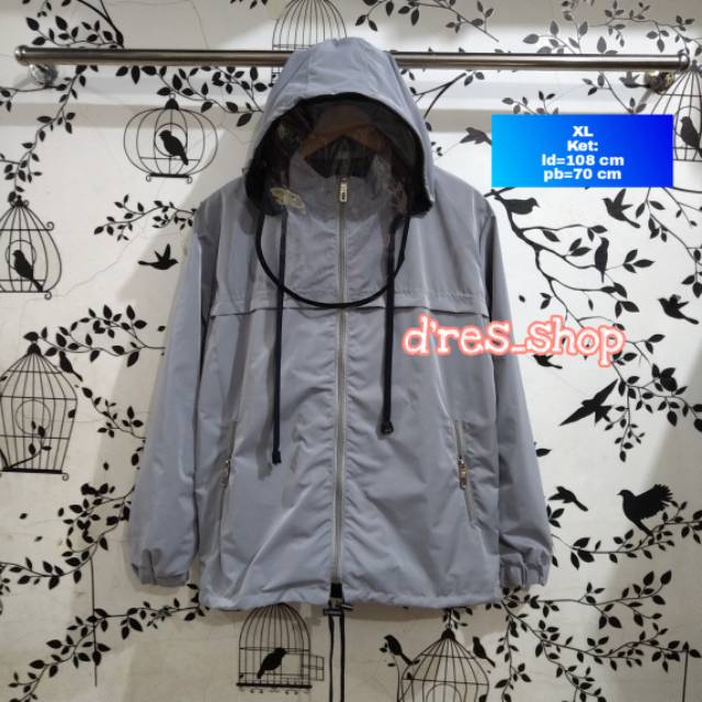 Jaket hoodie APD/ cowok cewek/anti air/XL  ld 110/topi lepas