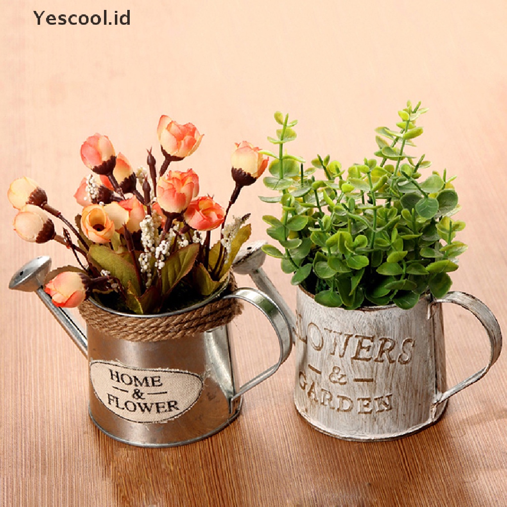 【Yescool】 vintage flower pot succulent planter metal plant bucket vertical garden decor .