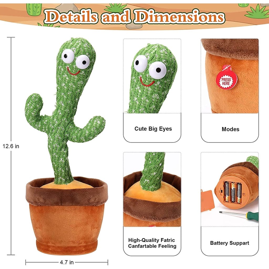 [ COD ] Boneka Goyang Kaktus / Dancing Cactus Toy / 3in1 Boneka Joget