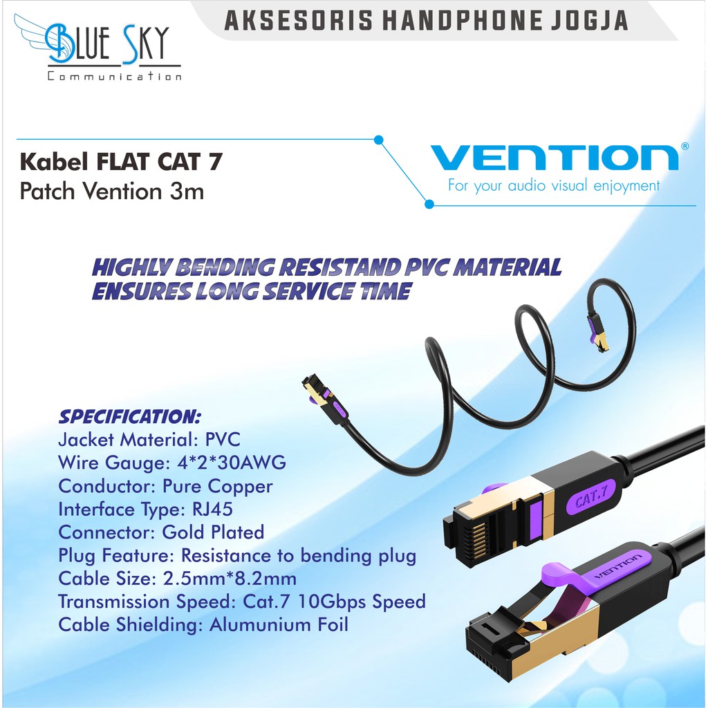 KABEL FLAT CAT.7 PATCH VENTION 3M ICABI
