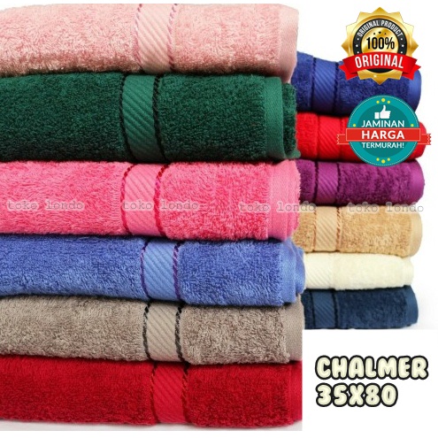 Handuk Sport CHALMER uk 34x80 cm Handuk Salon Handuk Muka Handuk Leher Face Towel Handuk Hotel Towel PREMIUM Putih Abu Brown Biru Navy Coklat Green Grey Hijau Kuning Merah Orange Pink Ungu Putih Purple Red Yellow White