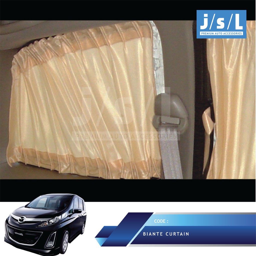 MAZDA BIANTE TIRAI JENDELA MOBIL JSL | CURTAIN CREAM- AKSESORIS INTERIOR MOBIL