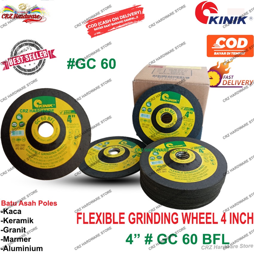 KINIK Batu Gerinda Asah Poles Kaca Keramik Marmer Alumunium Flexible 4 Inch