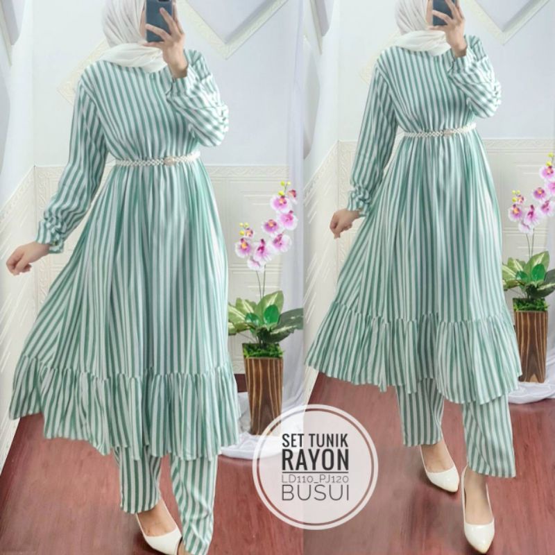 SETCEL TUNIK  RAYON IMPOR ORI