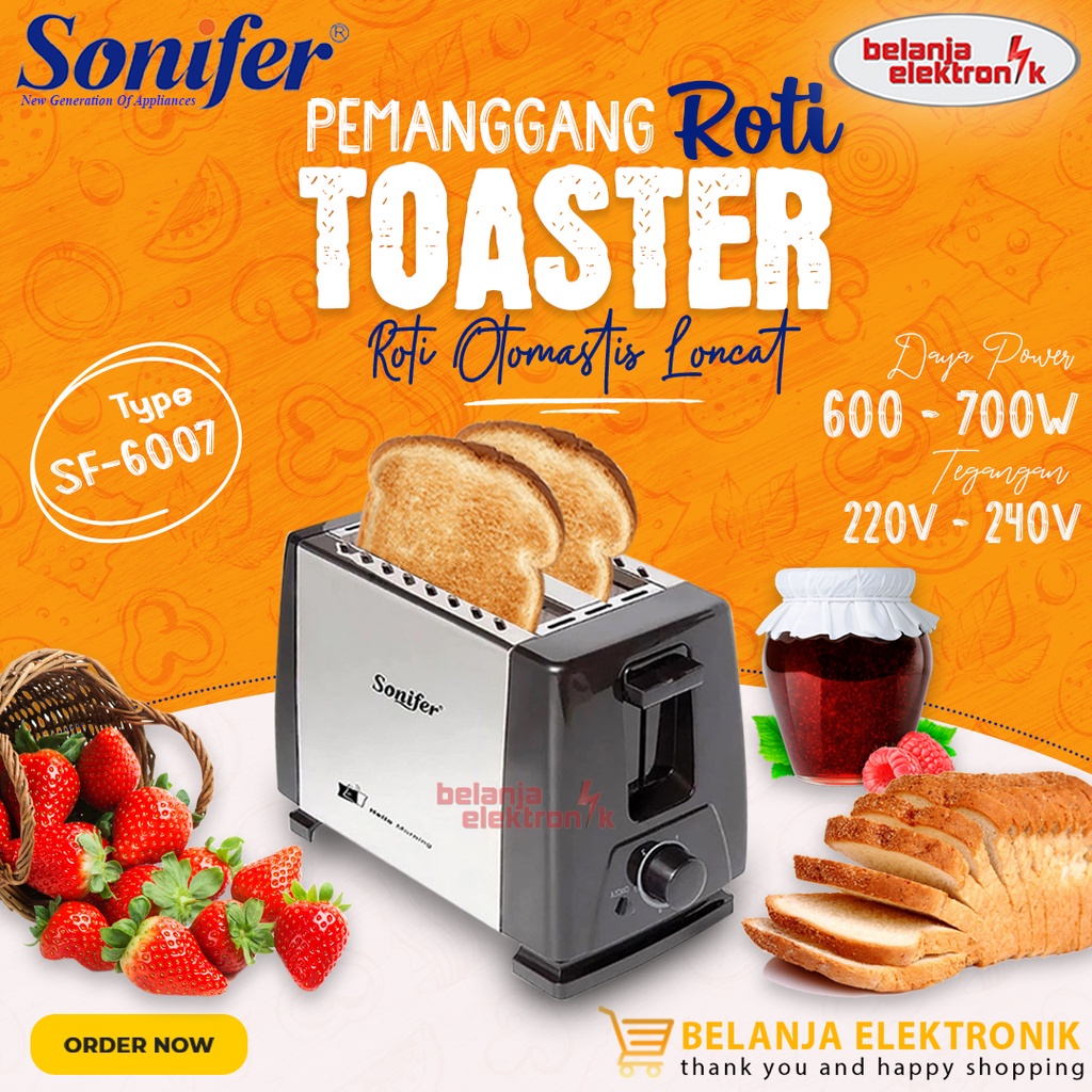 PEMANGGANG ROTI OTOMATIS BREAD TOASTER POP UP SONIFER SF-6007