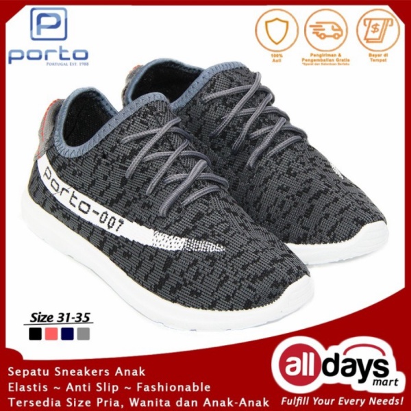 Promo SEPATU ANAK SNEAKERS UNISEX CASUAL PORTO 007 - 31 Diskon