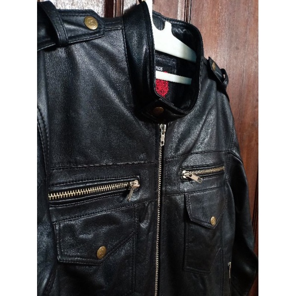Jaket kulit asli domba  second size M 95% seperti baru