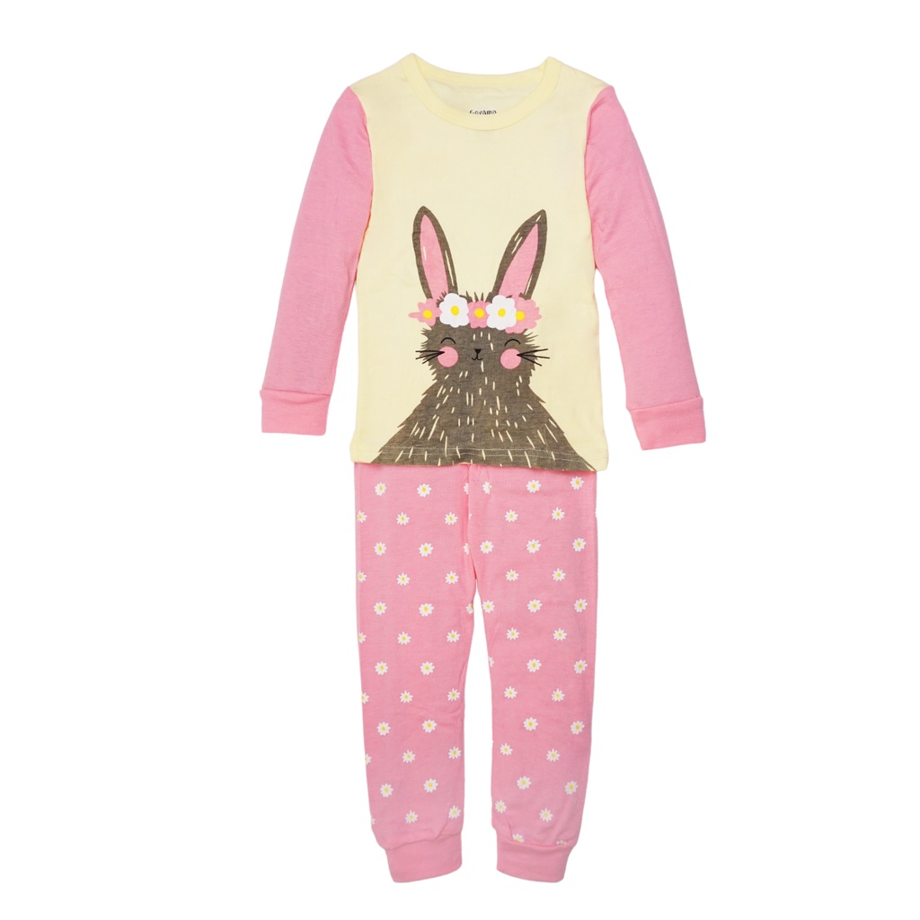 Piyama import anak perempuan motif FLOWER BUNNY | DUO KRUCILS