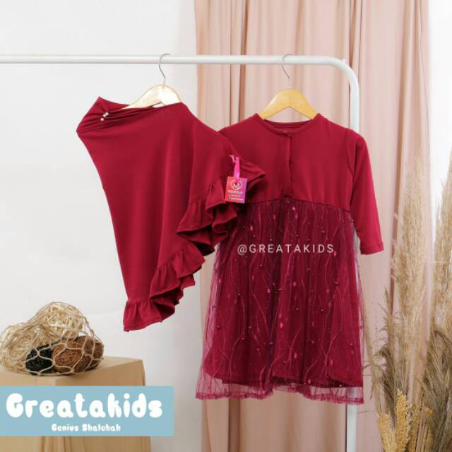 Gamis Anak Set Bilqis Dress M-L