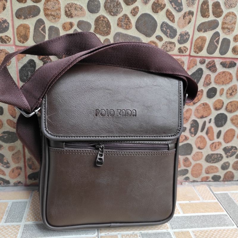 Tas Selempang Pria // Tas kulit Pria PU // Tas sling bag Premium polozada Original