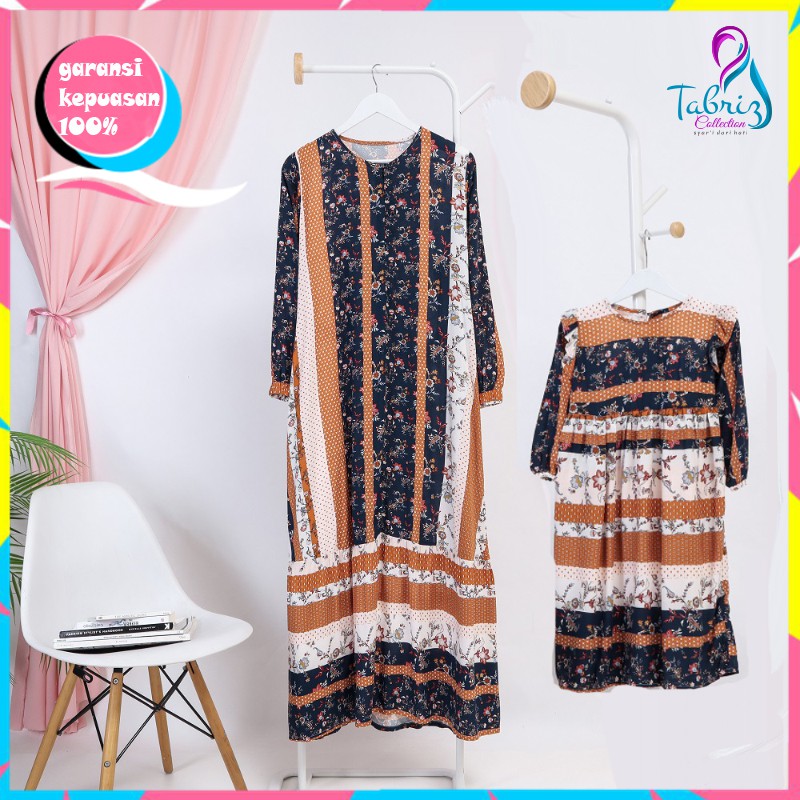 Dress Couple Ibu dan Anak Perempuan Home Dress Rayon Gamis Terbaru Gamis Anak Gamis Remaja